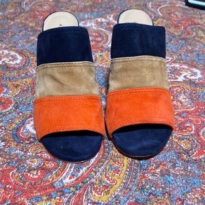 Color block mules shoes